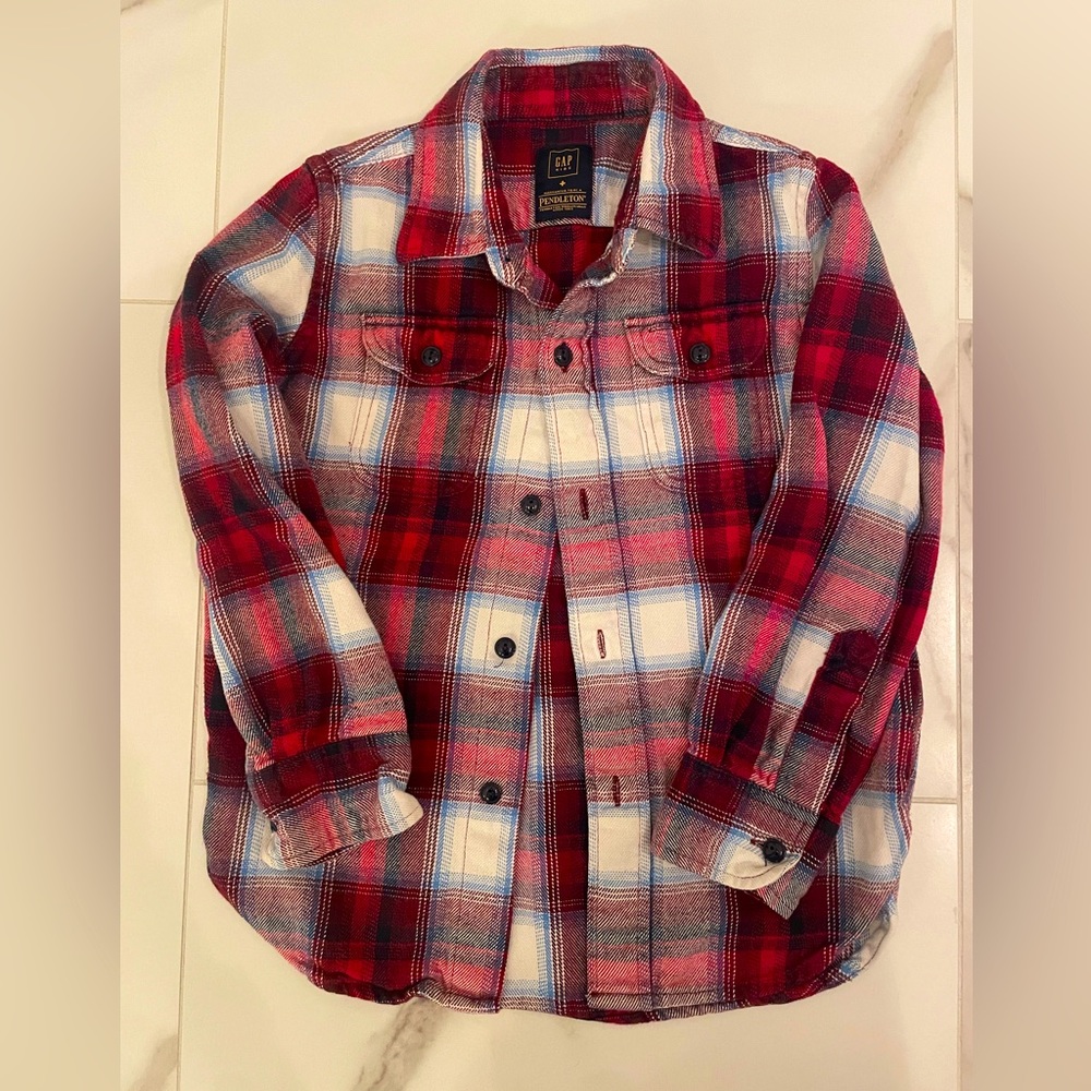 Gap Kids Pendleton Limited Edition Red Flannel Shirt Size 4/5